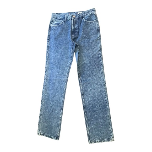 Zara Denim - N.W.O.T Zara Beaded Denim Jeans Shiny Blue Women’s Size 8